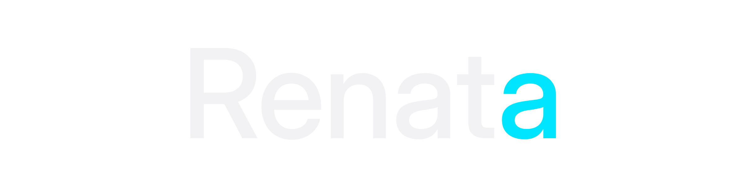 Renata wordmark logo — the final 'a' in cyan
