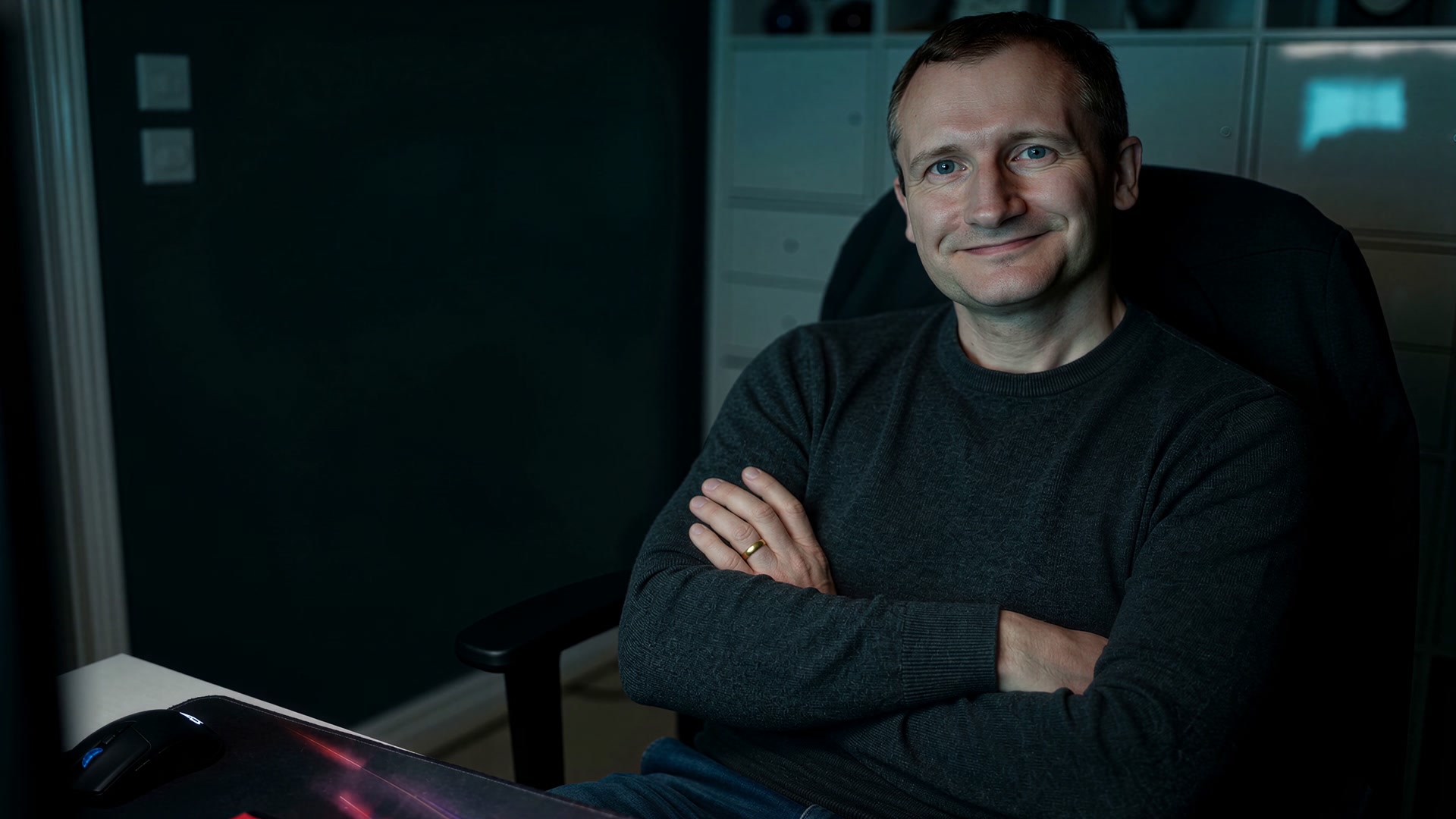Mark Wright, Renata's developer, at his desk