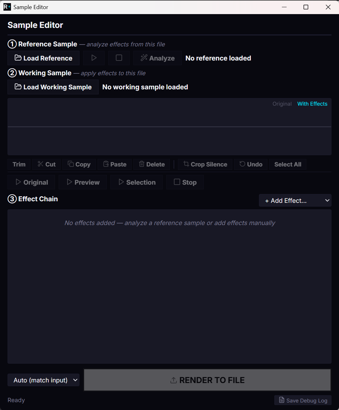 Renata Sample Editor window